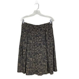 LulaRoe Madison Skirt A-Line Floral black tan